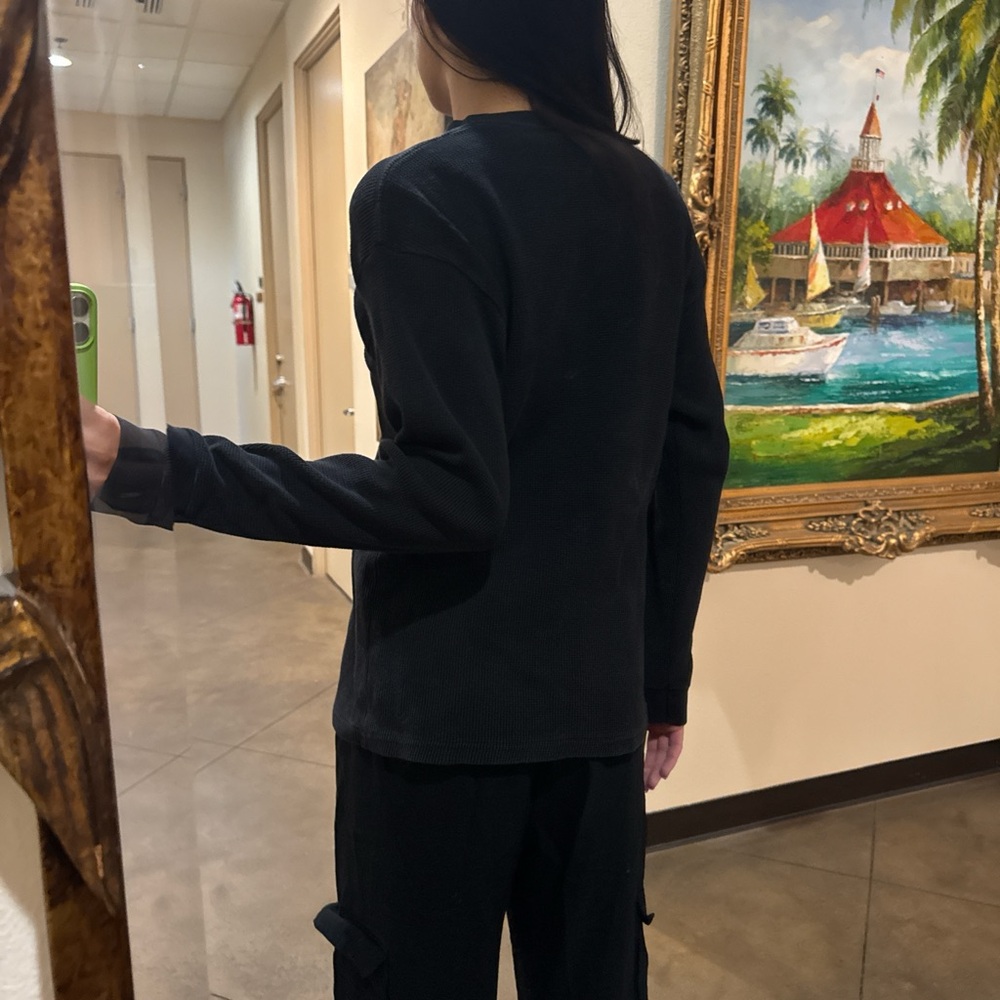 Black Long Sleeve Thermal Shirt from Pro Club size medium fits true to size - Picture 2 of 4
